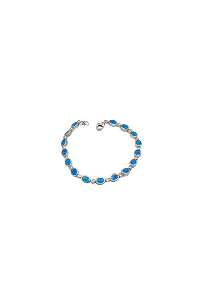 Eylül silver Brățară din argint 925 cu opal albastru imperial