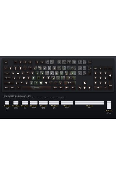OEM Stickere Tastatura Capete de Seminte, Set Complet Imagini Continue, Matri...