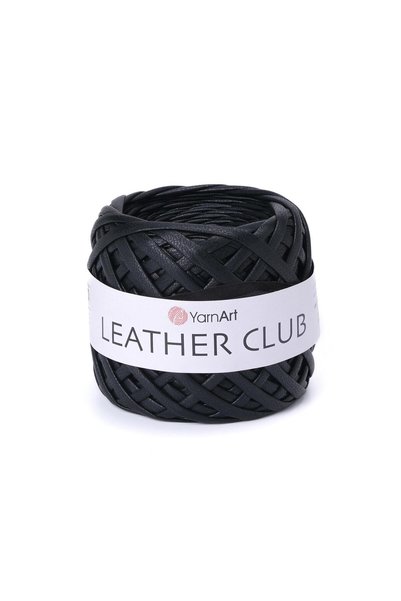 Yarnart LEATHER CLUB - KNIT YARN, BLACK-6107