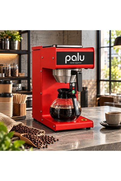 PALU Filtre Kahve Makinası Çift Potlu Kırmızı