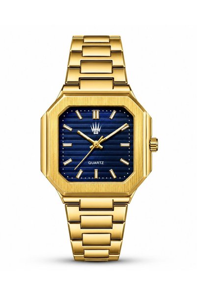WATCHOFROYAL Kratos Gold Blue Steel Wristwatch