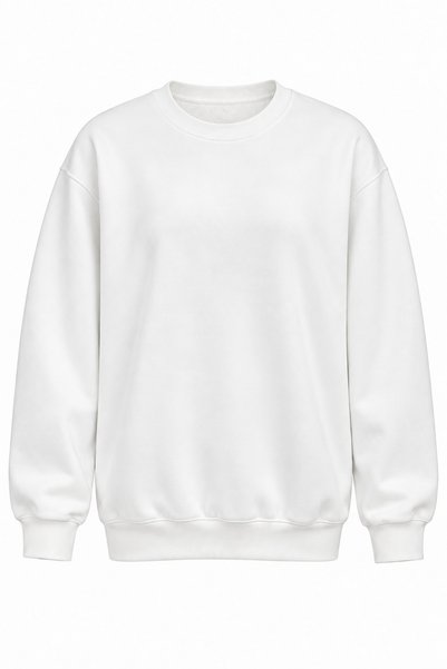 My Blog White Crew Neck Sweatshirt with Brushed Inside Design