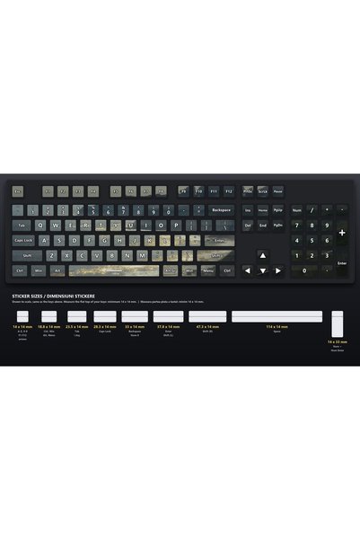 OEM Stickere Tastatura Set cu Tema Stralucire Luminoasa, Autoadezive, Format A4