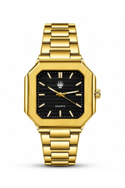 WATCHOFROYAL Kratos Gold Black Steel Wristwatch