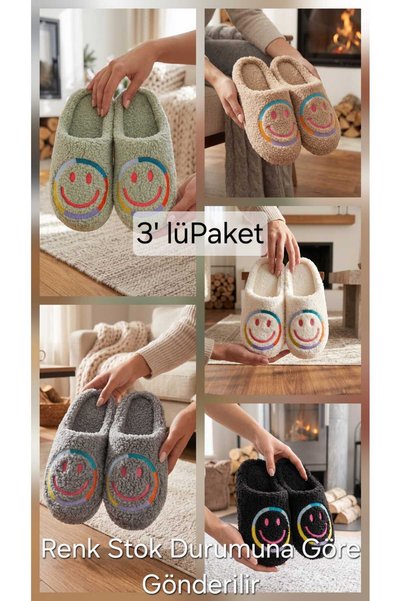 Moda Devrin 3-Pack Unisex Colorful Smile Embroidered Super Soft Plush Washabl...