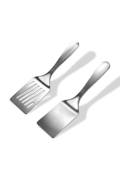 Generic Stainless Steel BBQ Spatula Set of 2, Solid & Slotted Grill Turner
