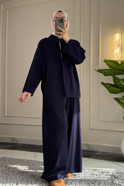 Suede Style 44463 - طقم نسائي أنيق ومريح، مصنوع من قماش المودال الناعم، بتصمي...