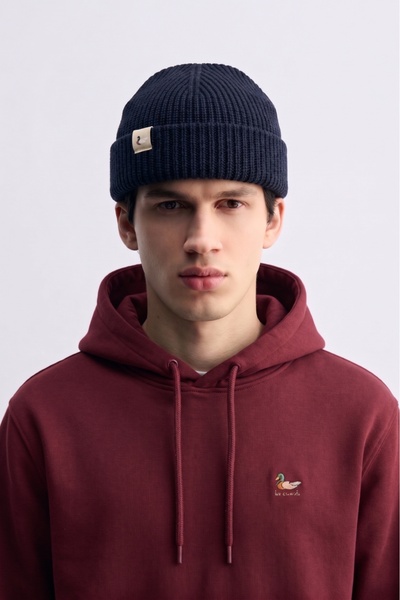 Les Canards Căciulă tricotată cu margine pliată și logo brodat, unisex, mărim...