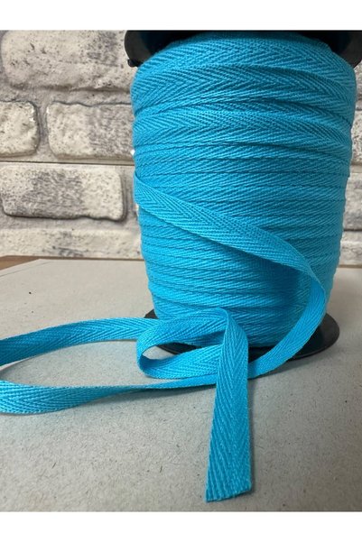 10 Metre Eni 1 Cm Neon MAVİ Renk Dar Dokuma, Balıksırtı Biye, Şerit, Ekstrafor, Dikiş Kapatıcı