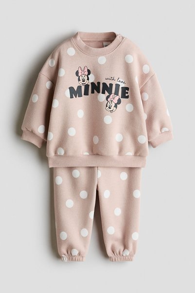 H&M 2 Parçalı Baskılı Sweatshirt Set