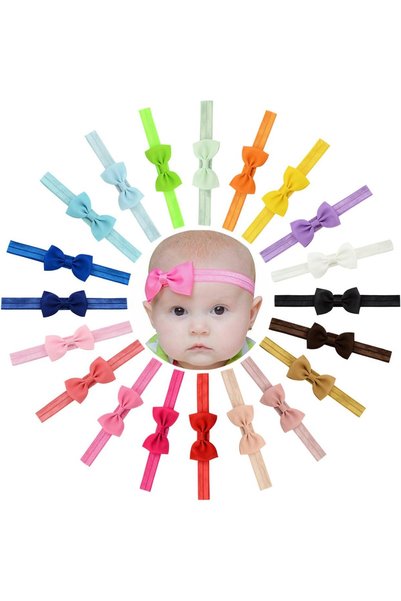 WillingTee Baby Girls Headbands Tiny Bows 2.75" Grosgrain Ribbon Hair Bow Hai...