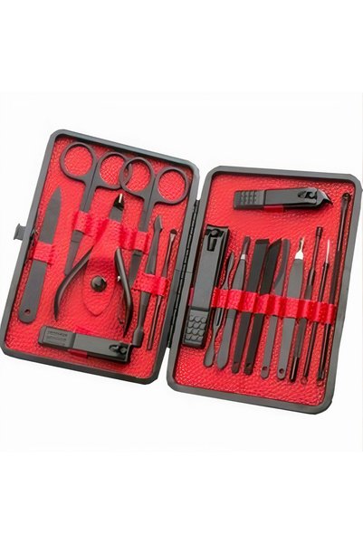 THREESTEP 18-Piece Manicure and Pedicure Set with Case: Nail Clippers, Tweeze...