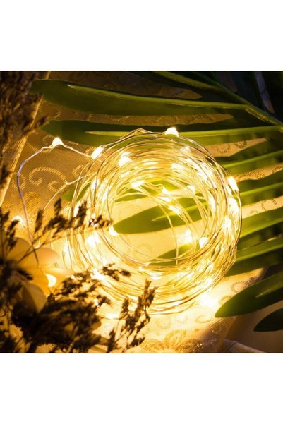 Janva Lumină LED Peri, cu baterii, 3 metri, lumină de zi | Rezistent la apă, ...
