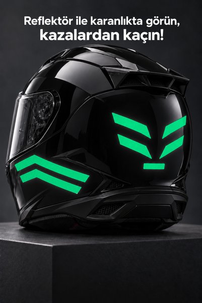 Banxtre 11-Piece Reflective Night Helmet Reflector Set for Motorcycle Helmets