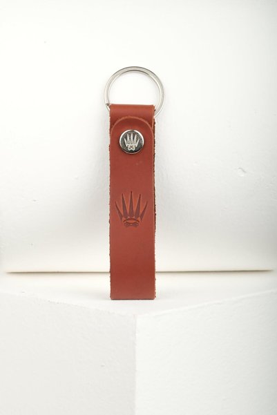 WATCHOFROYAL Boulder Buttero Terracotta Color Leather Keychain