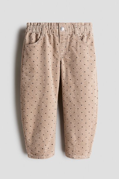 H&M Barrel Paçalı Fitilli Kadife Pantolon