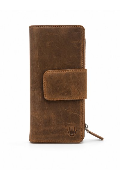 WATCHOFROYAL Patrick Crazy Taba Genuine Leather Phone Wallet