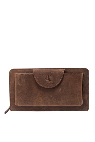 WATCHOFROYAL Lucas Crazy Taba Genuine Leather Phone Wallet