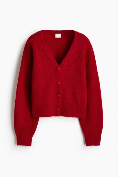 H&M V Yakalı ve Tüylü Hırka
