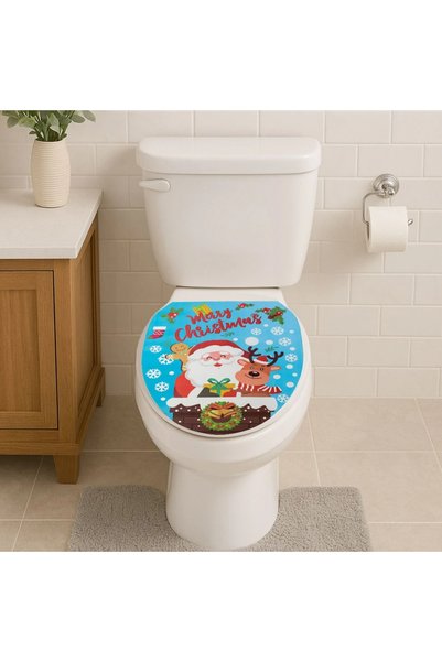 Belora Christmas Sticker with Santa Claus Reindeer Pattern for Toilet Lid 30....