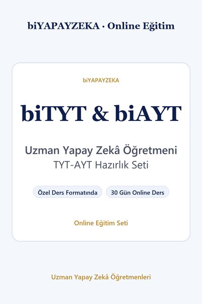 bi Yapay Zeka biTYT & biAYT TYT-AYT Hazırlık Seti (Dijital Lisans) - 30 Gün Online Özel Ders