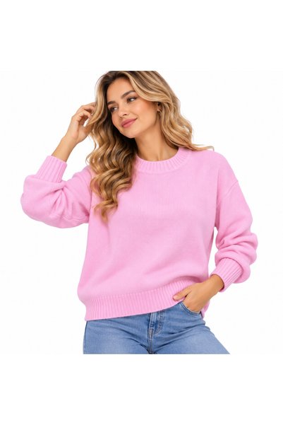 luviteks Kadın Bisiklet Yaka Yumuşak Dokulu Oversize Triko Kazak