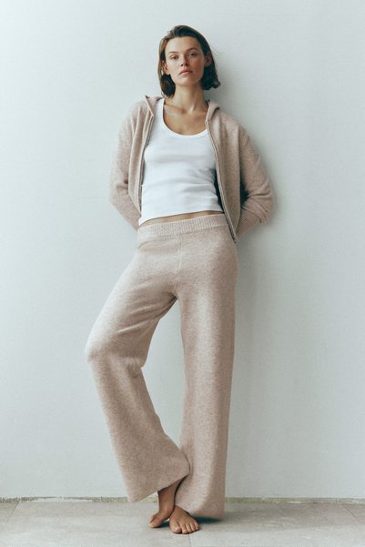 H&M Geniş Triko Pantolon