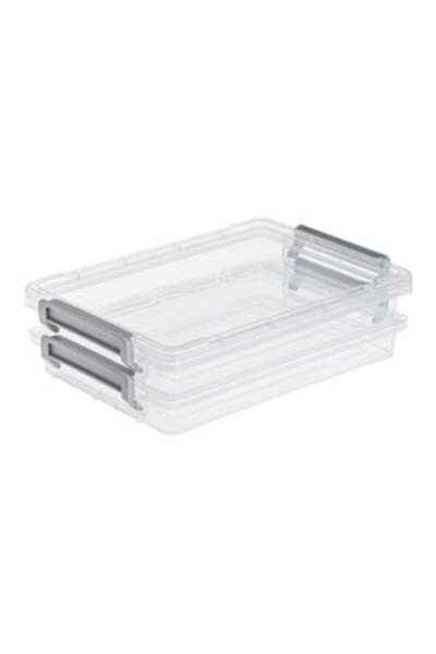 UNIC Set de cutii organizatoare din plastic transparent cu 2 niveluri 25.4x17...