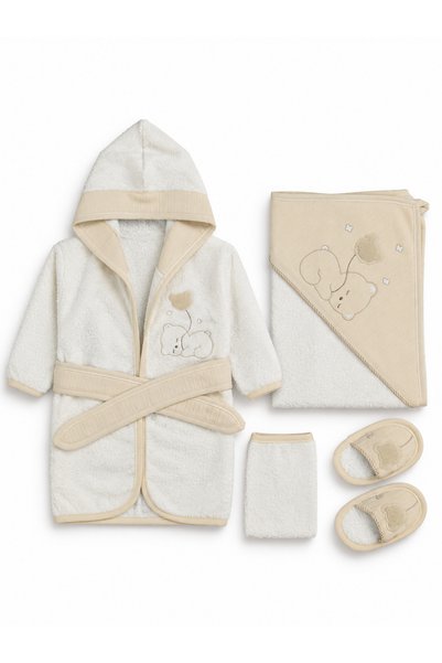 Lilliy 100% Cotton Newborn Baby Robe Set, Ages 0–1, Unisex, Hospital Discharg...