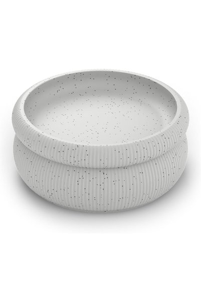 Generic Round Stackable Desk Organiser with Tray and 2 Dividers, Ribbed Stora...