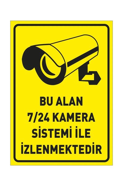 İşyeri Güvenlik Kamerası Dekota Tabela – 7/24 Görüntü Kaydı Uyarı Levhası - 15x22,5cm