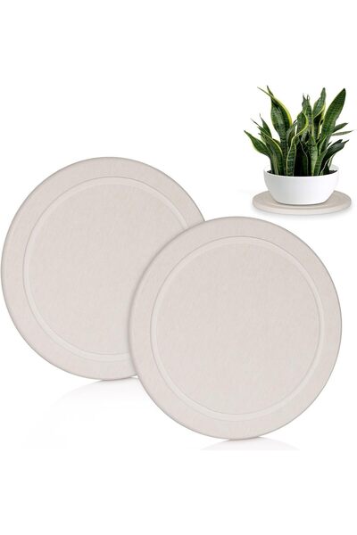 X SPRING Plant Saucers, Set of 2 Round Diameter 30CM Diatomaceous Earth Drip ...