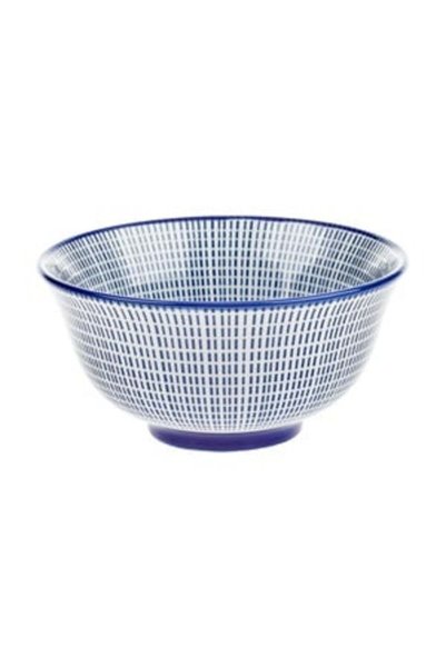 UNIC Ceramic Serving Bowl Blue Stripes 250ml
