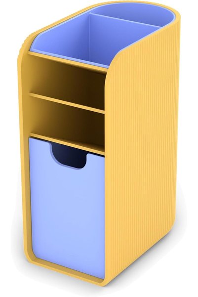 Generic Pen Holder with Pull-Out Drawer, Pencils, Sticky Notes and Clips, Mat...