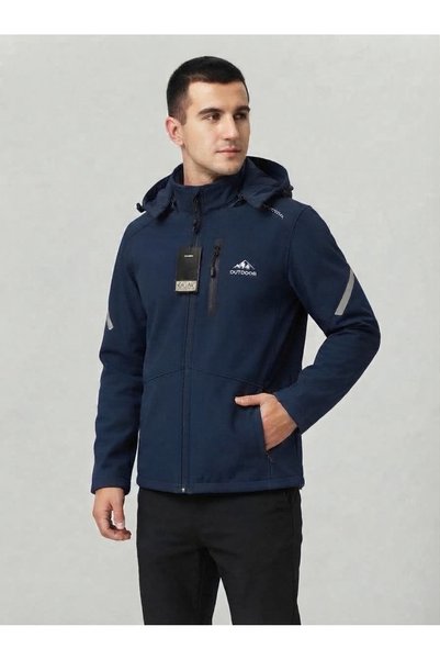 DENNYS Kadak Outdoor Softshell Hooded Waterproof and Windproof Jacket with Fl...