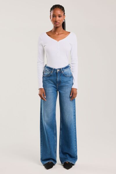 Big Star Bluză de damă slim din tricot cu striații albă Nathalie 101 XL