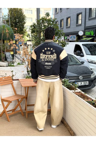 manch collection Giesto Boomber Nakış Detaylı Oversize Ceket