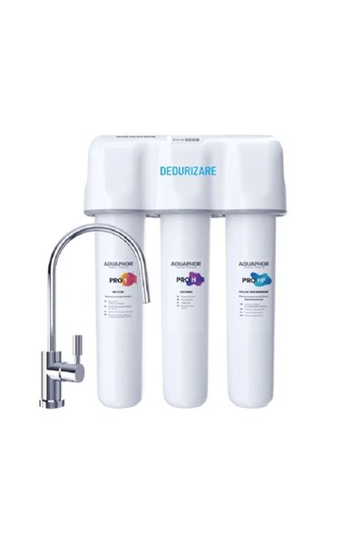 Aquaphor Filtru Crystal H PRO, cu 3 cartuse PRO1, PRO H, PRO HF pentru filtra...