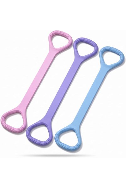 Generic شريط مقاومة على شكل رقم 8 مع مقابض، شريط مرن للتمارين الرياضية، لتدري...
