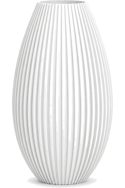 Generic Ribbed Decorative 20 cm Vessel, Modern Egg Shaped Holder for Dried an...