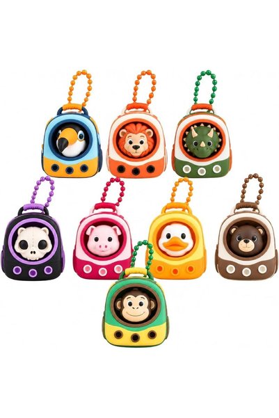 Generic Collectible Character Fidget Keychain, Mini 3D Printed Press-Click Ba...