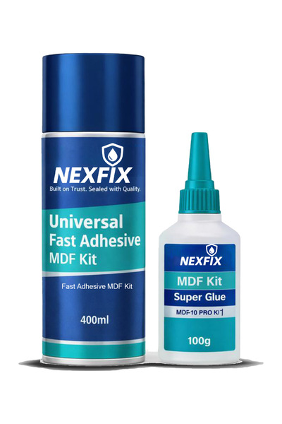 NEXFIX Universal Fast Adhesive MDF Kit, 400ml Adhesive Spray with 100g Super ...