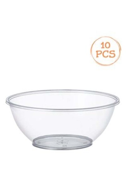 UNIC Reusable Clear Plastic Bowl Set 280ml - 10 pcs