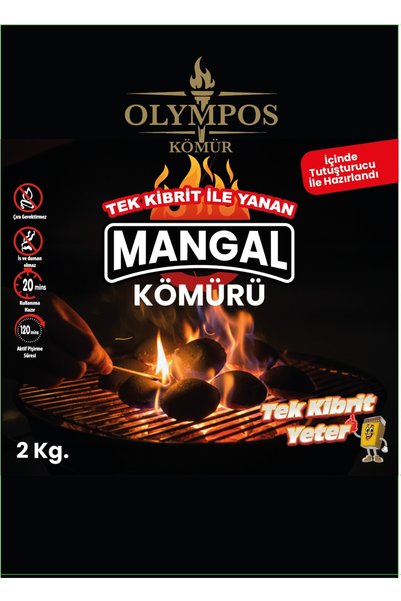 TEK KİBRİT İLE YANAN MANGAL KÖMÜRÜ KLASİK 2 KG