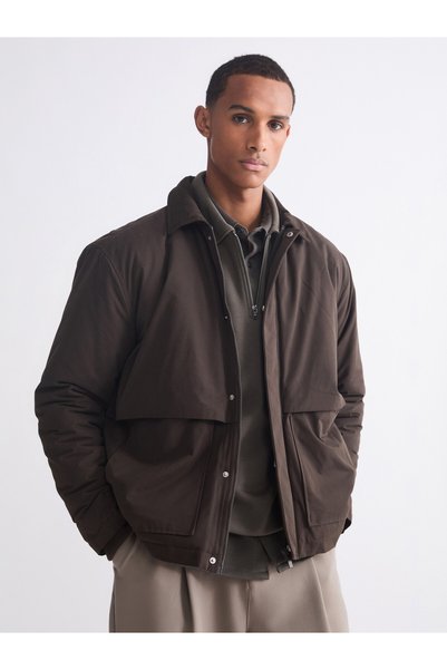 LC Waikiki LCW Vision Brown Loose-Fit Jacket with Men’s Collar for Men—Exclus...