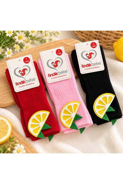SANTRALBEBE Girl's 3-Piece Socks