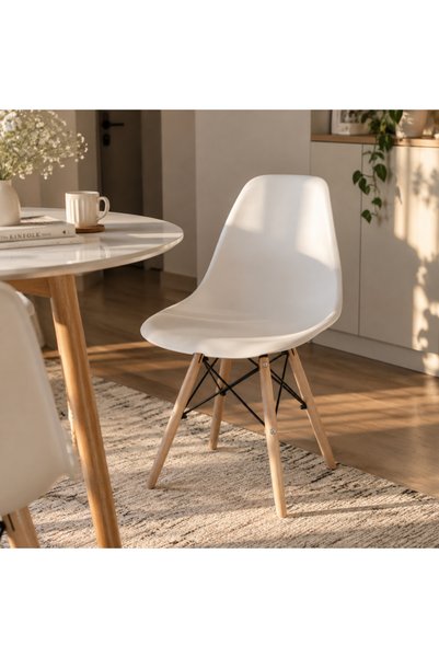 PixelsFurniture كرسي بلاستيك بقواعد خشبية من بكسل الأثاث - اثاث عصري لغرفة ال...