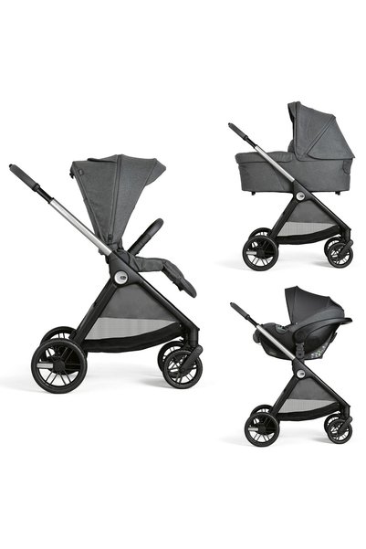 Chicco Carucior copii 3 in 1 Bellagio, Black Satin (gri inchis), 0luni+