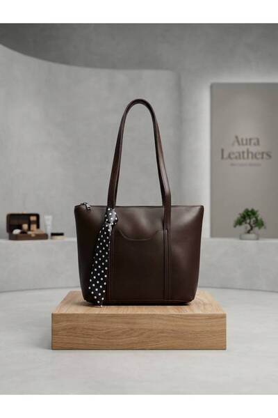 GM BROWN Women's Clutch Bag and Shoulder Bag with Scarf, Zippered Pocket, and...