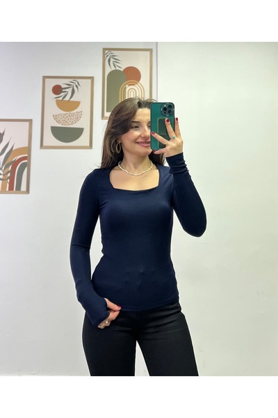 bydenizcollection Badi din țesătură de bumbac cu guler pătrat și închidere cu...